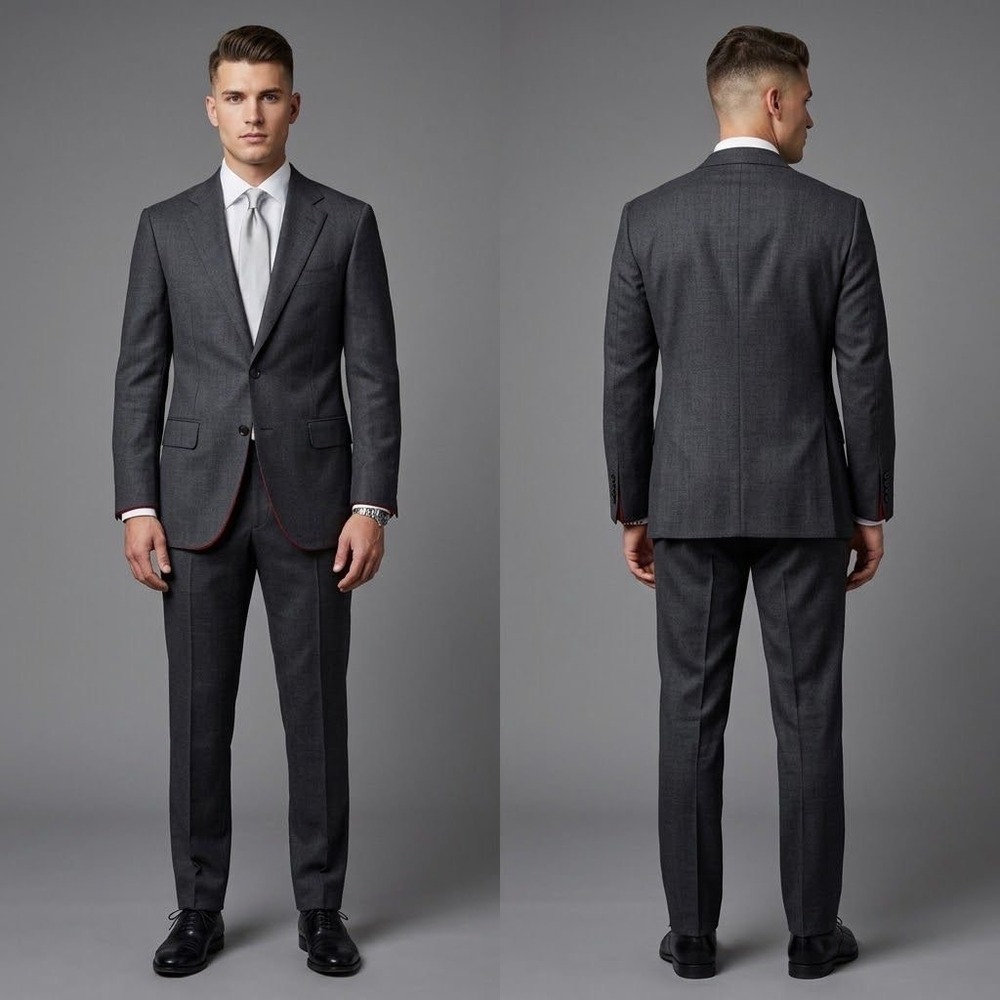 Suitsupply Sienna Suit Charcoal Gray Vitale Barberis Canonico Wool 38R 31x29